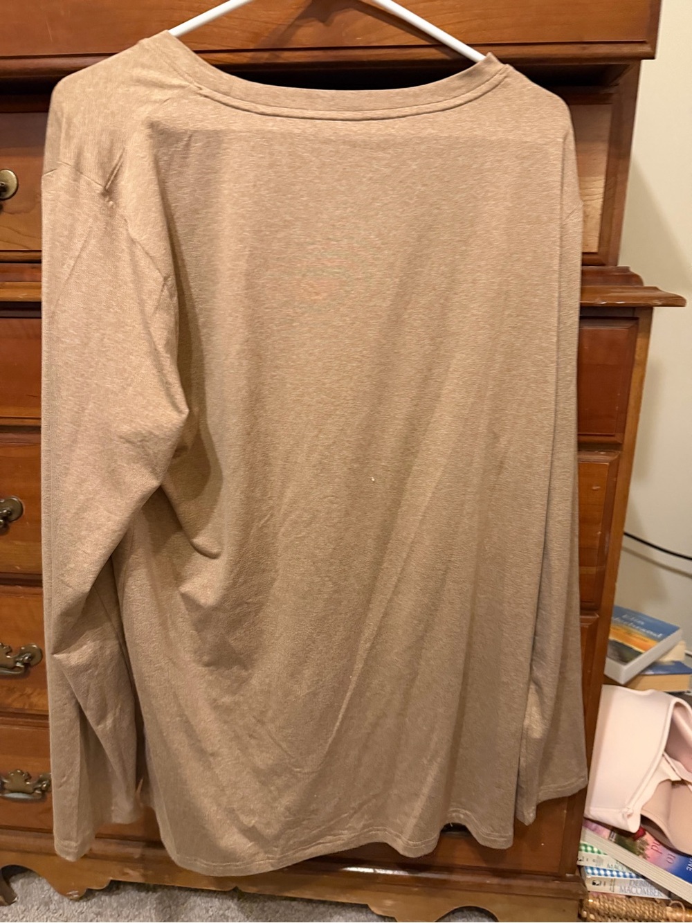 Men's Long-Sleeve Crewneck Shirt - Beige